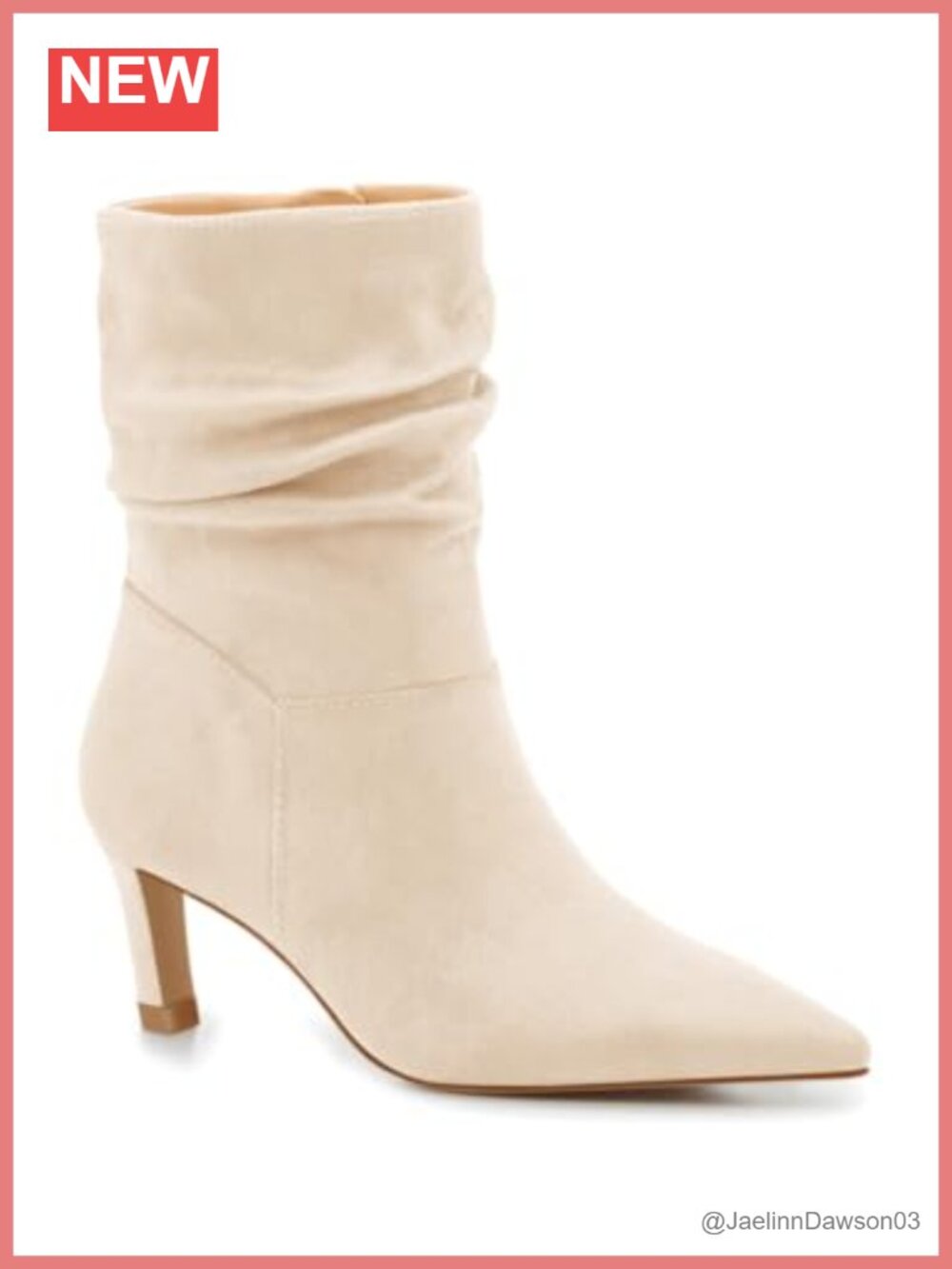 Faux Suede Slouch Ankle Booties Kitten Heel Pointed Toe Zip
